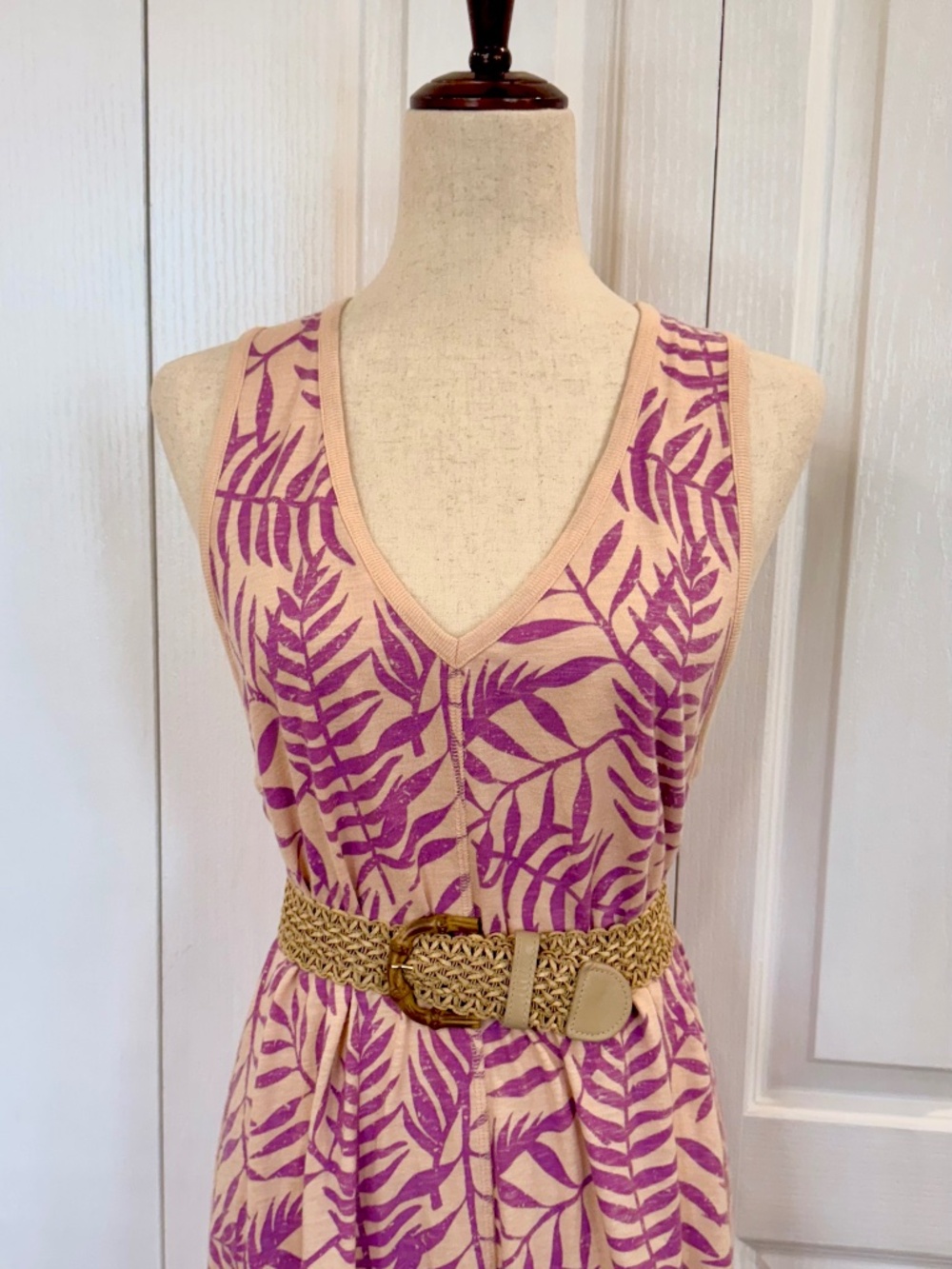 NWOT Maxi Dress M-L, Cotton by Natural Reflections, Sleeveless, Tropical Palms